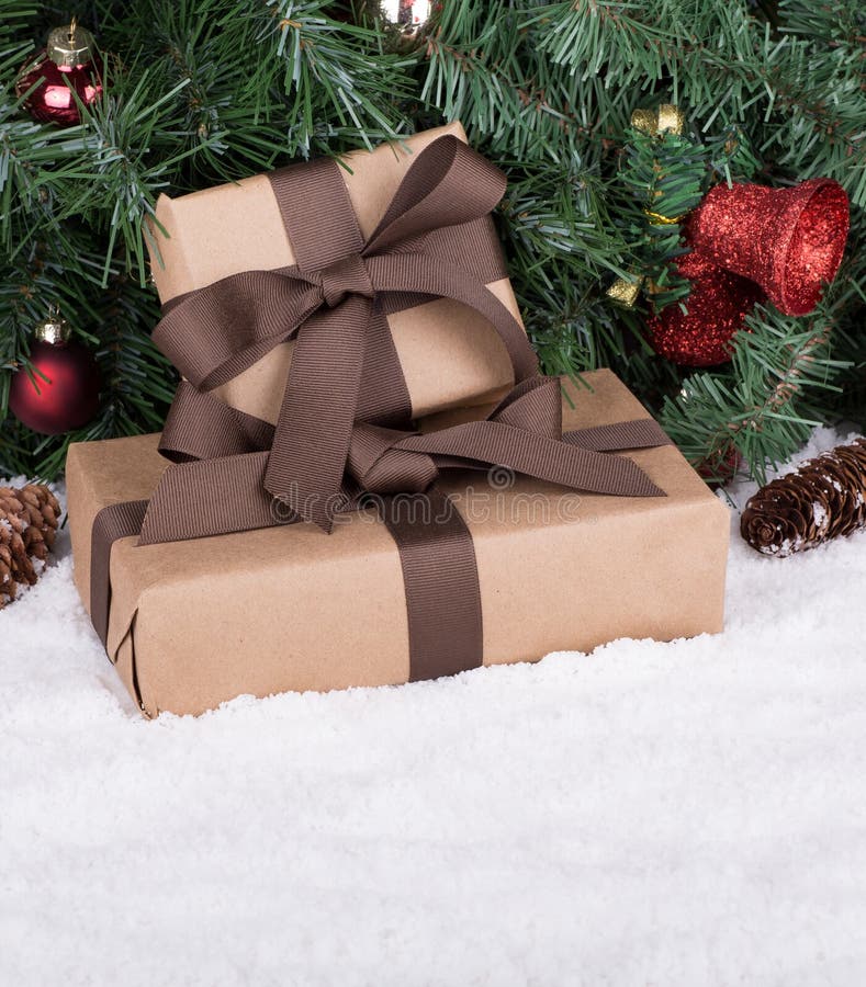 Brown Gift Box stock photo. Image of holiday, present 81746004