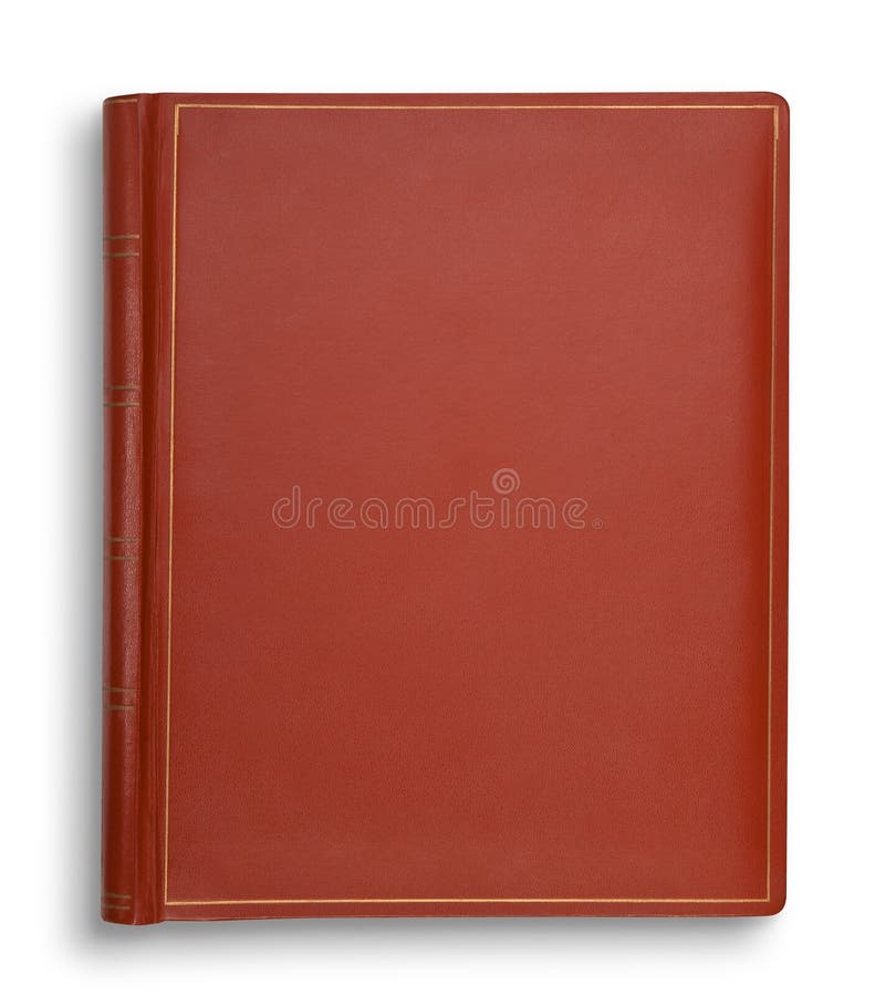 Book With Brown Leather Hardcover Isolated Stock Image Image of