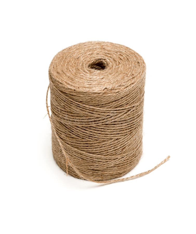 Brown hemp rope roll