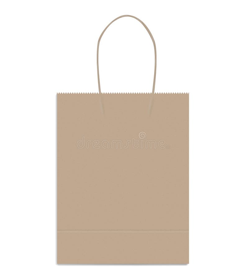 Brown kraft paper shopping bag with bottom gusset and rope handle