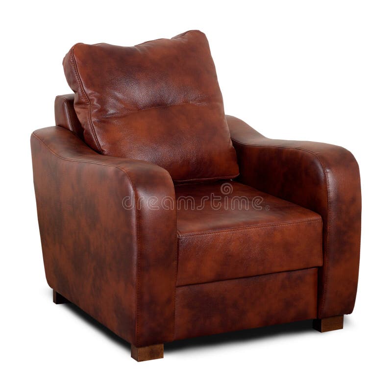 Brown leather armchair stock image. Image of seat, expensive 27127979