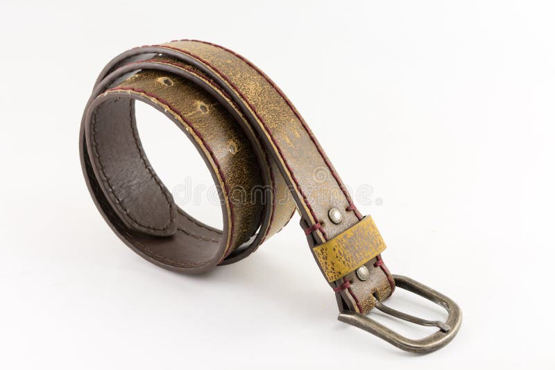 Brown leather belt stock photo. Image of leather, mens 69858914