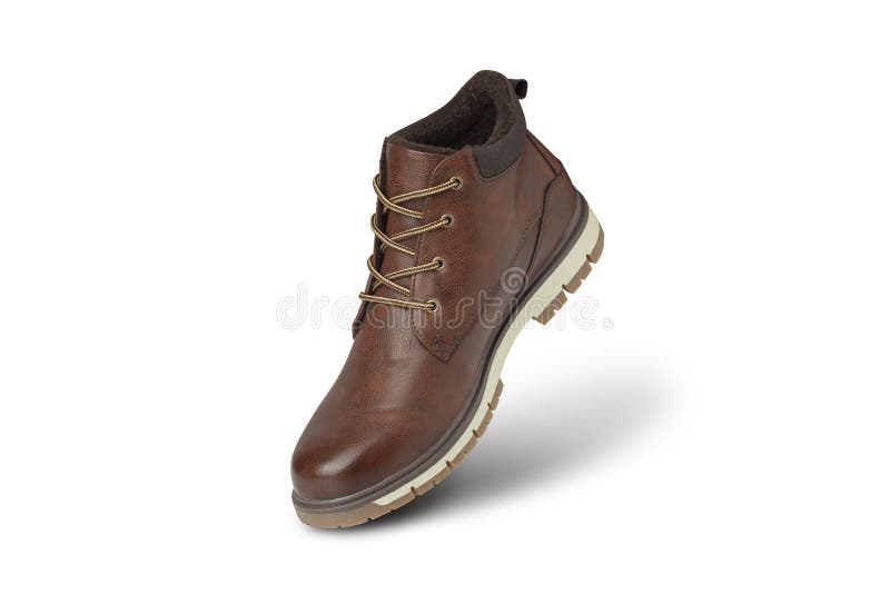 Brown Leather Boots, Menâ€™s Brown Ankle Boots Stock Image Image of