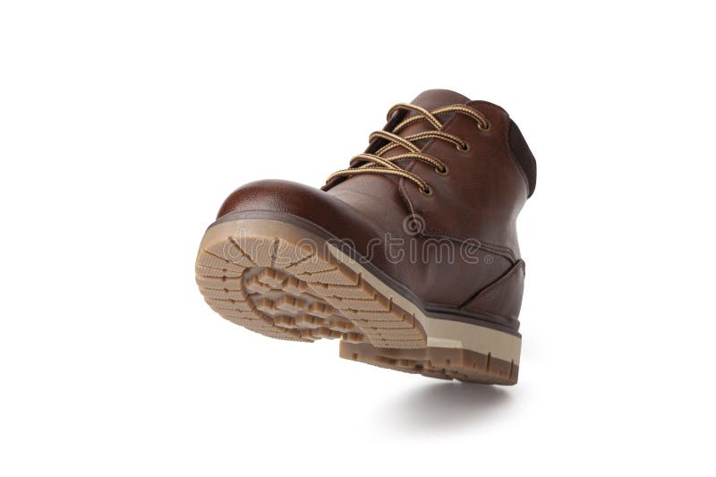 Brown Leather Boots, Menâ€™s Brown Ankle Boots Stock Photo Image of