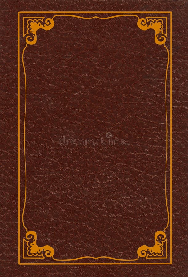 Brown Leather Book Cover With Spin. Stock Photo Image of background