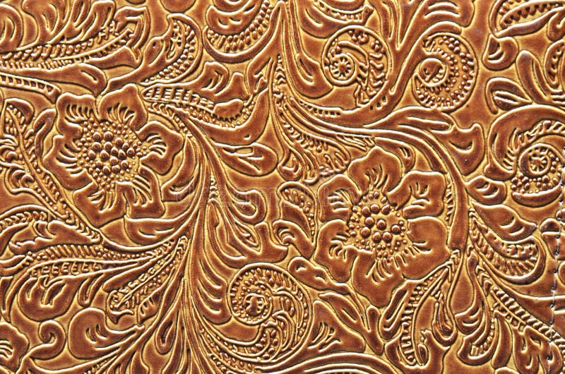 Leather Floral Pattern Background Stock Photo - Image of flower