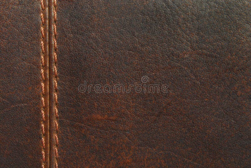 Brown leather with seam