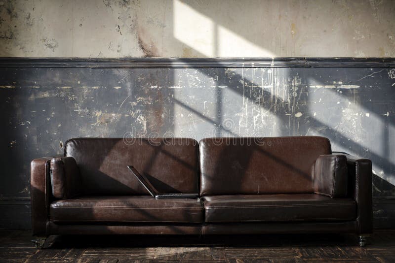 Old Leather Sofa Stock Image Image Of Grunge Outdoor 31804277