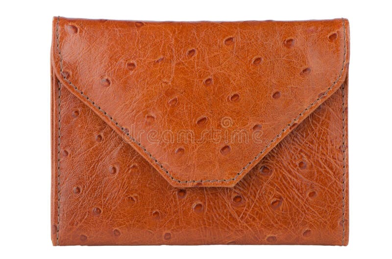 Brown leather wallet stock photos