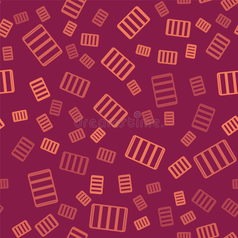 Brown line Color palette guide icon isolated seamless pattern on red background. Modular grid. Vector royalty free illustration