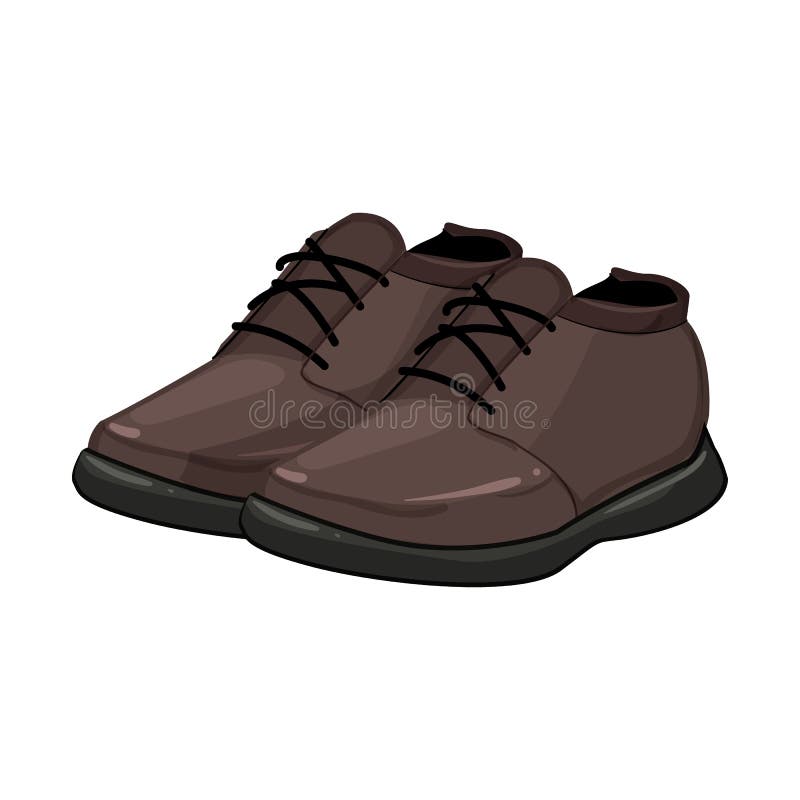 Brown Man Shoes Cartoon Vector Illustration Stock Vector - Illustration ...