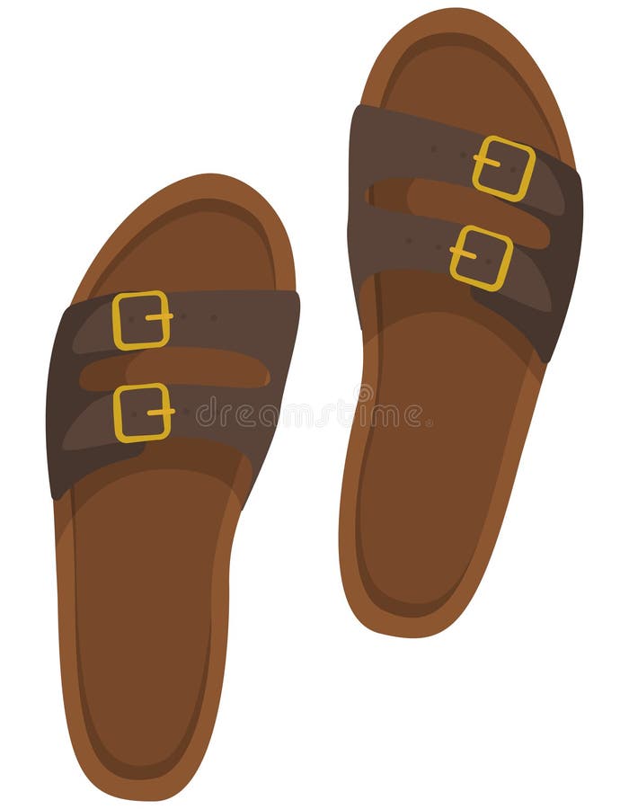 Brown male sandal stock vector. Illustration of flop - 176761730