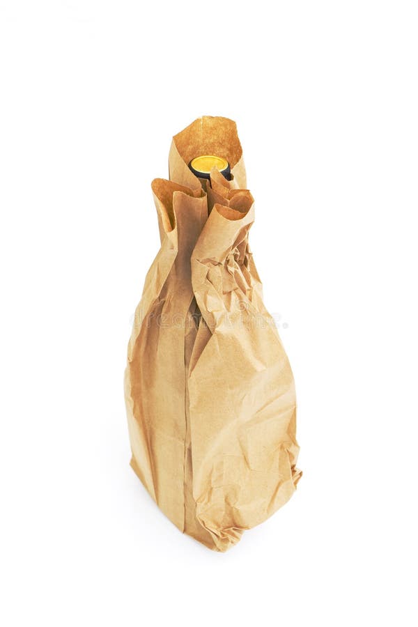 Brown Paper Bag with Bottle of Wine Stock Photo Image of commerce
