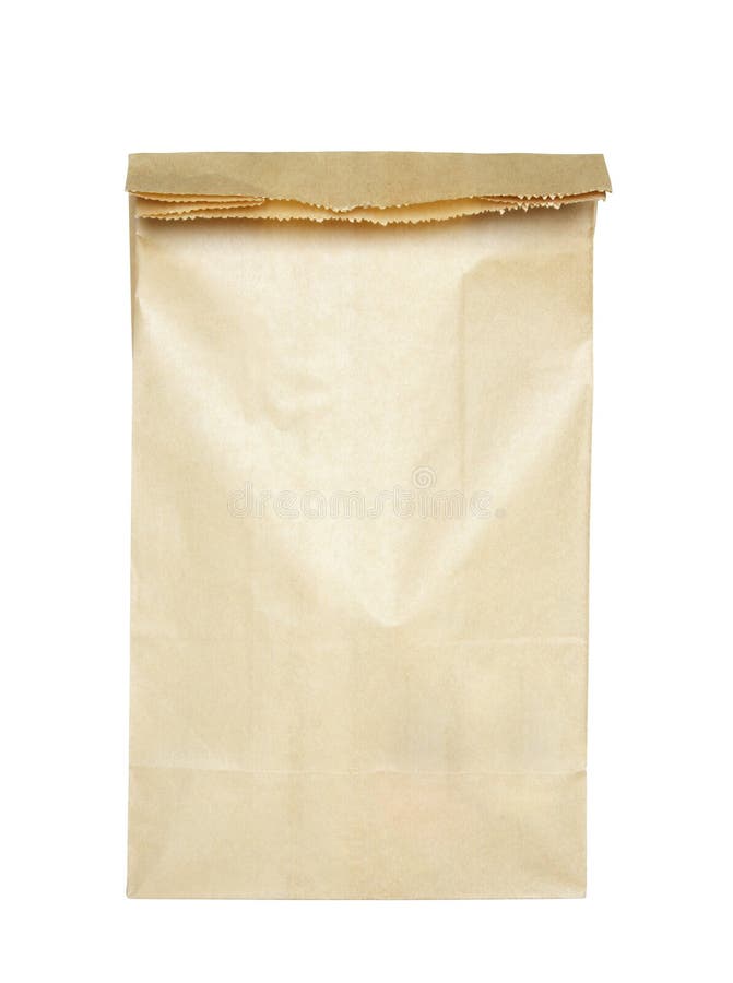 Brown paper bag isolated