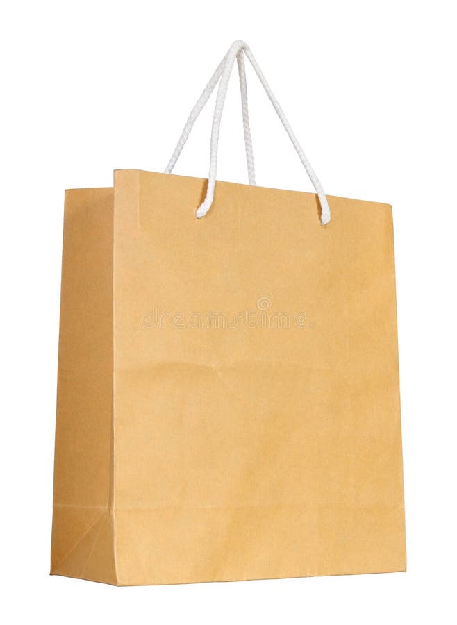 Brown paper bag isolated on white