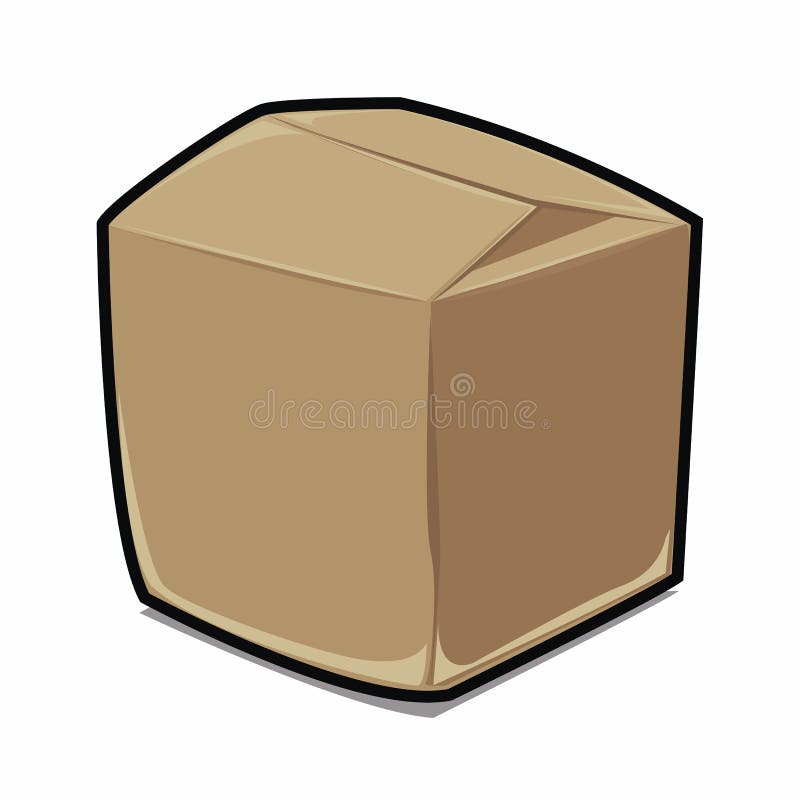 Brown Paper Box Cartoon Vector Stock Vector - Illustration of post