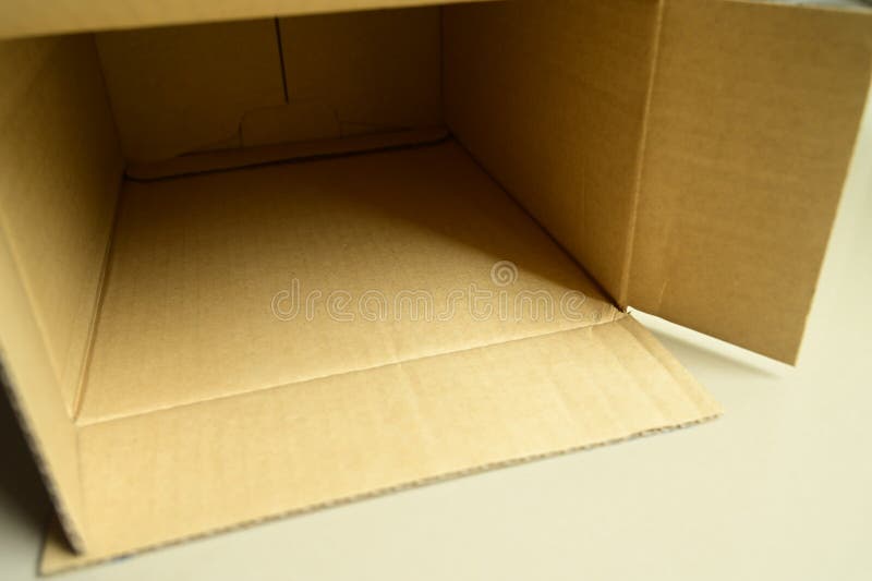 Close Up Brown Paper Box Packaging for Design Stock Image Image of