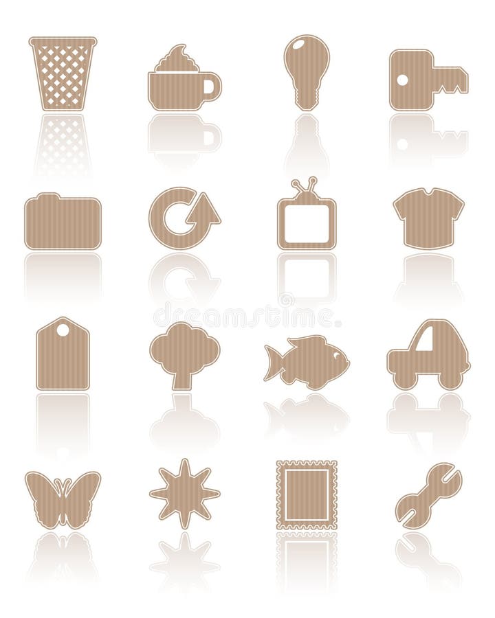 Brown paper icons, set 2 royalty free illustration