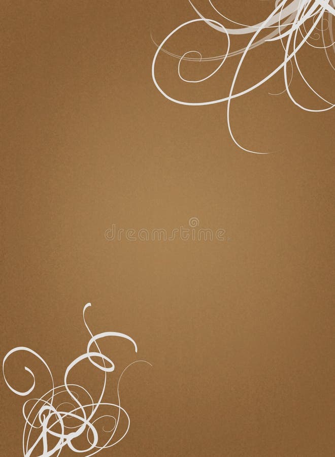 Brown paper parchment white swirls royalty free illustration