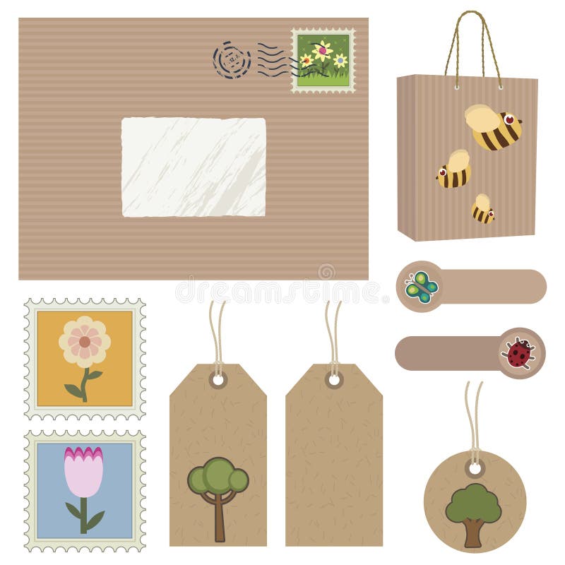 Brown paper christmas bags stock vector. Illustration of holly 11609339