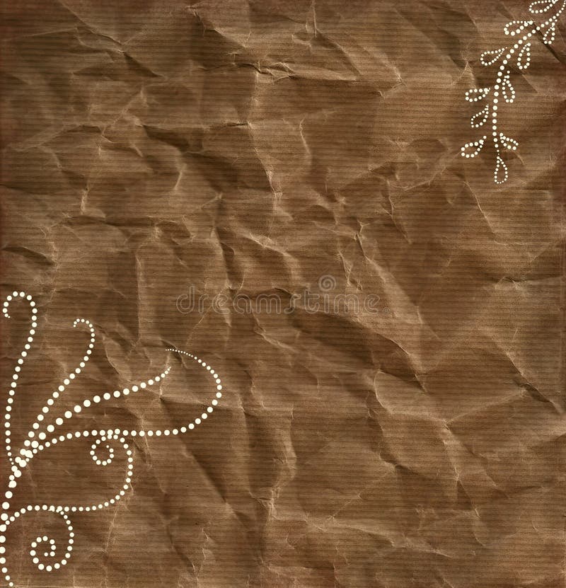 Brown paper white dots swirls background vector illustration