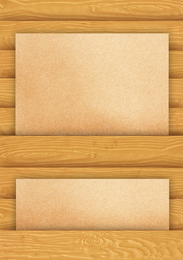 Brown paper on wood vector illustration