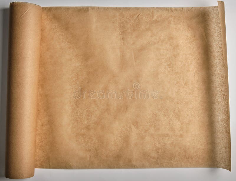Brown Parchment Baking Paper Wound into a Large Roll Stock Image