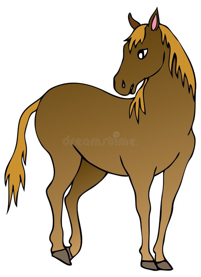Brown-Pferd auf weißem Hintergrund vektor abbildung