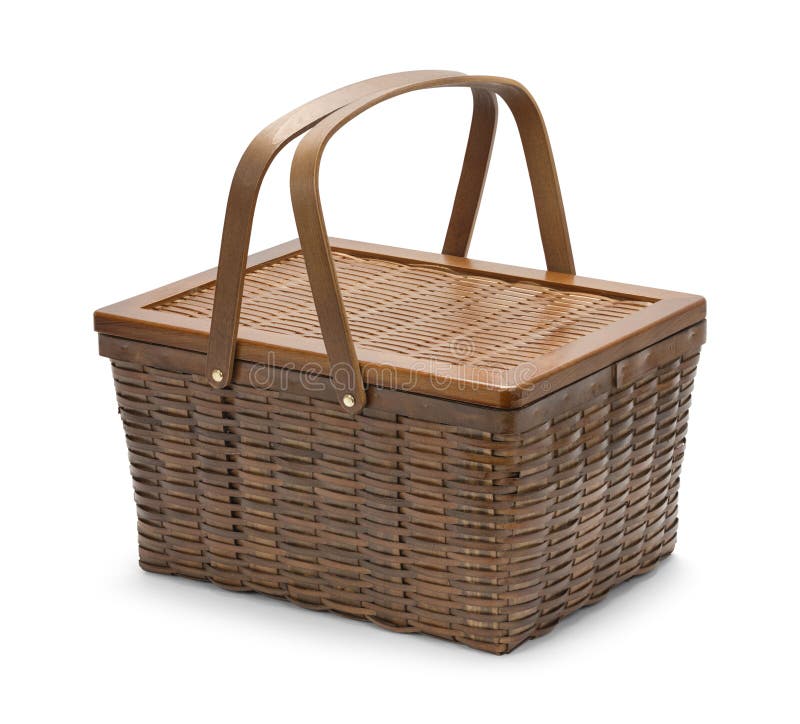 Brown Picnic Basket stock photo. Image of isolated, container 76065496