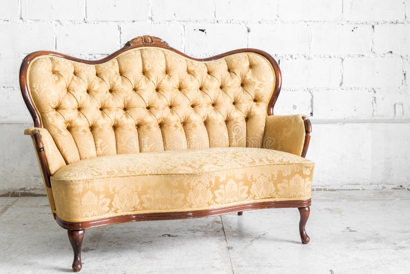 Brown Retro Sofa stock photo. Image of sofa, armchair 65813878