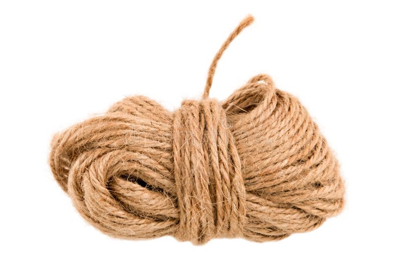 Brown rope twine isolated on white background royalty free stock images