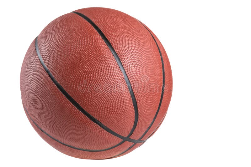 Brown Rubber Ball for Basketball, on a White Background, Isolate Stock