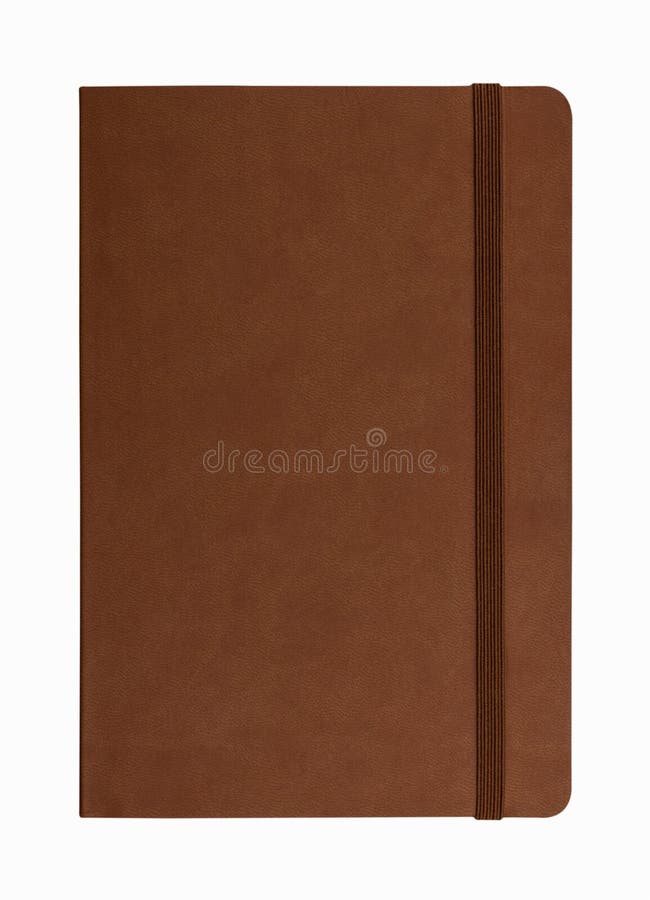 Brown rzemienny notatnik odizolowywający obrazy stock