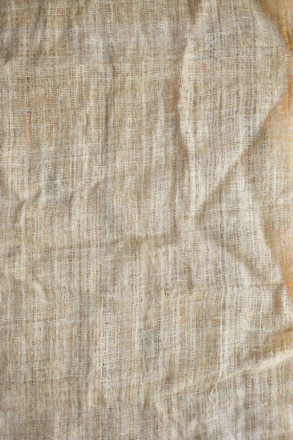 Brown sackcloth texture background, crumpled burlap fabric textile for design stock image
