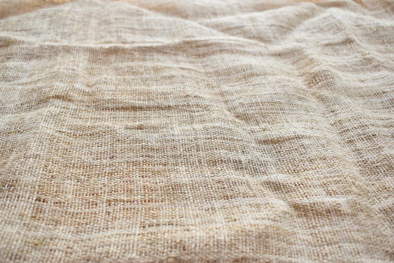 Brown sackcloth texture background, crumpled burlap fabric textile for design stock image