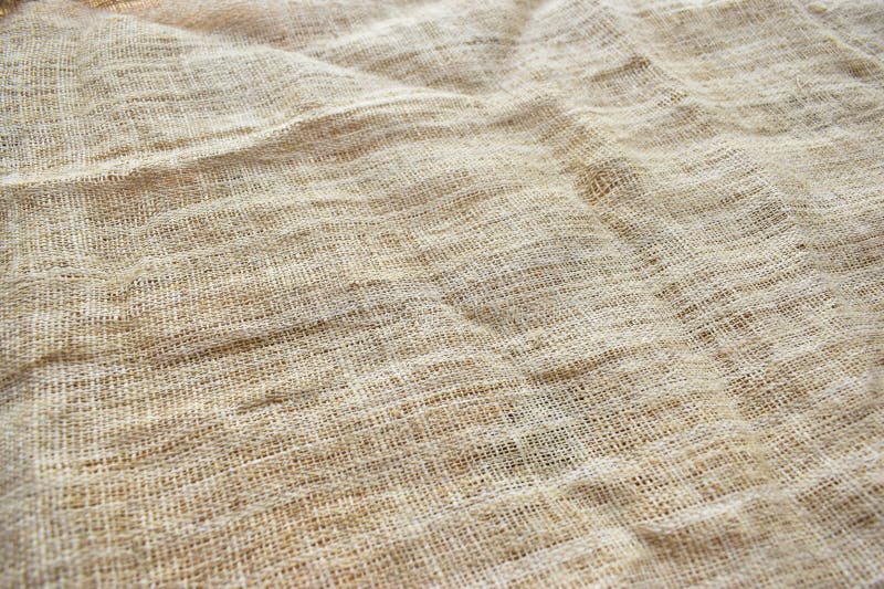 Brown sackcloth texture background, crumpled burlap fabric textile for design stock photography