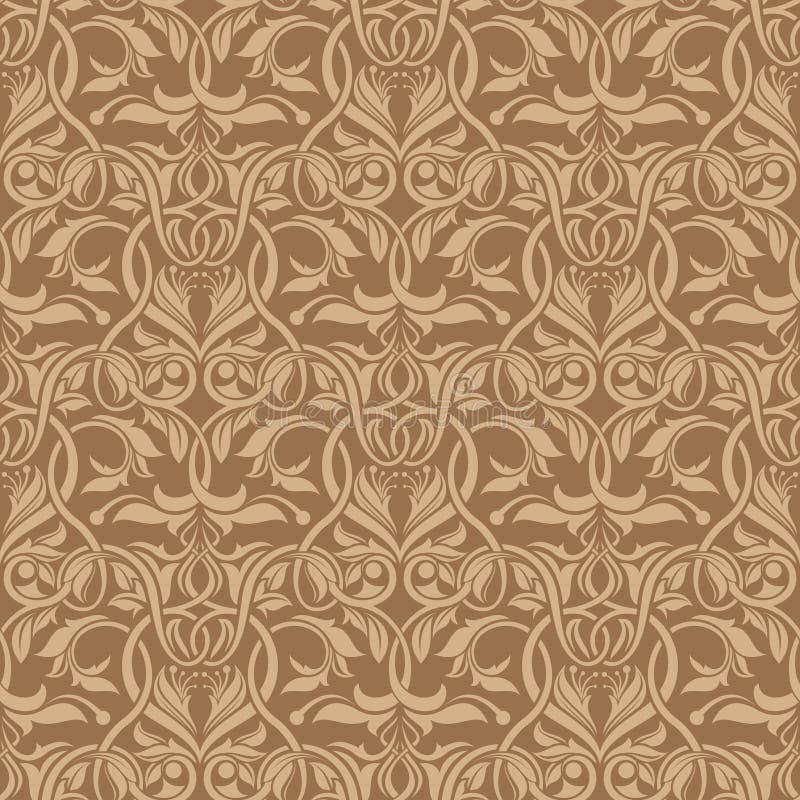 Brown seamless wallpaper stock vector. Illustration of seamless - 13765739