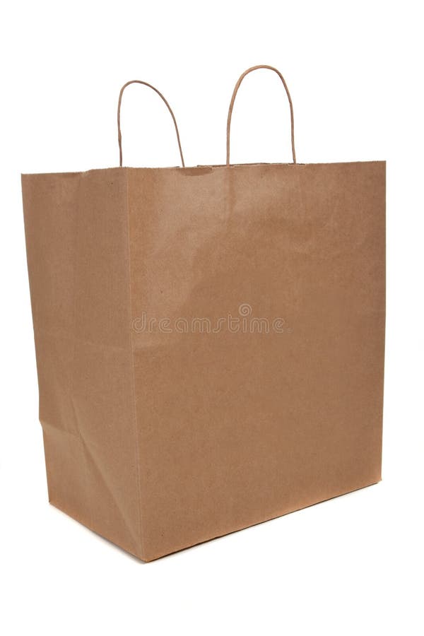 Brown shopping bag. stock image. Image of brown, isolated 4013399