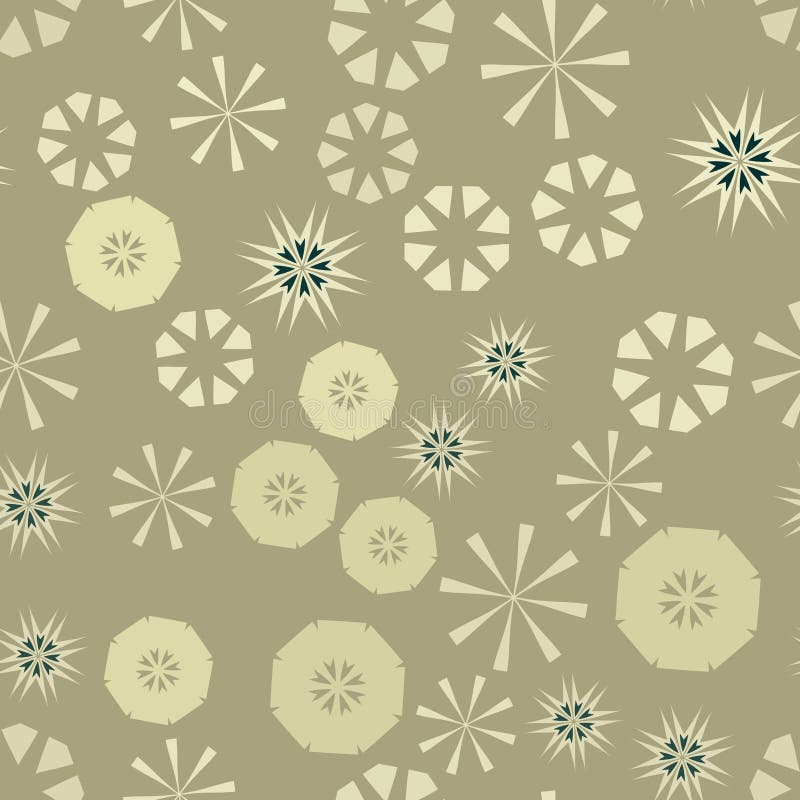 Brown simple seamless pattern for design. Vector background with geometric stars and flowers. Circular colorful texture royalty free illustration Brown simple seamless pattern for design. Vector background with geometric stars and flowers. Circular colorful texture royalty free illustration