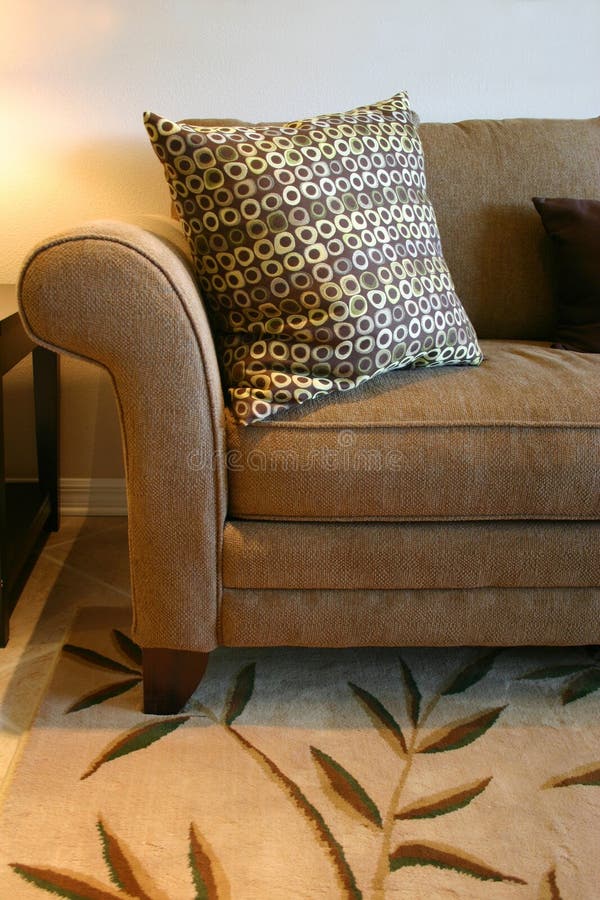 Green leather sofa stock image. Image of decorating, furnishings 3688373