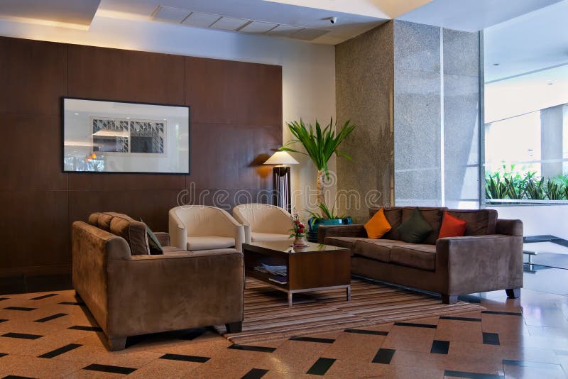 Brown sofas the lobby