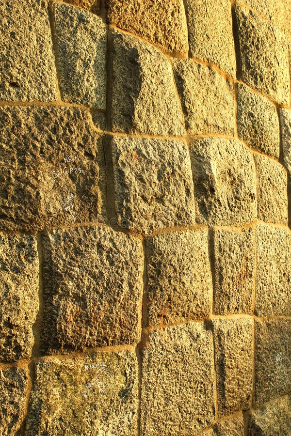 Brown Stone Block Ancient Fort Wall With Sunset Lighting Texture Background Stock Image Image Of Hills Light