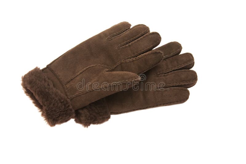 Brown suede gloves stock image. Image of isolated, clothing 22760995