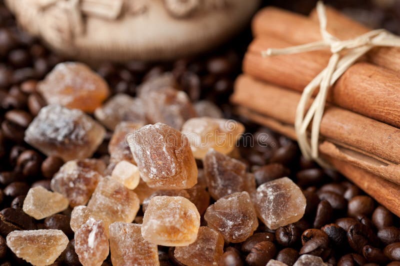 Brown Sugar Cane, Coffee and Cinnamon Stock Photo Image of sweet, food 23885836