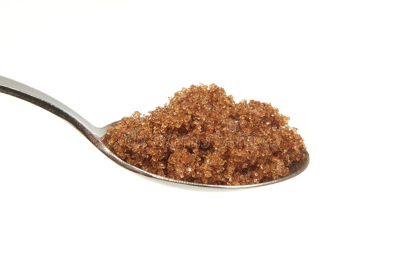 Brown sugar on a teaspoon stock photo. Image of health - 50228278