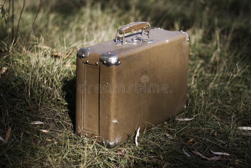 Brown suitcase stock image. Image of handle, trip, travel 11105481