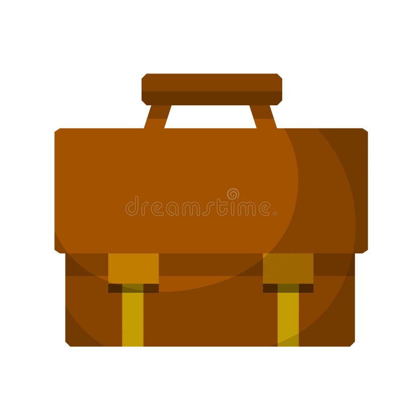 Brown Suitcase. Business Bag Icon Stock Vector - Illustration of equipment,  career: 182546565