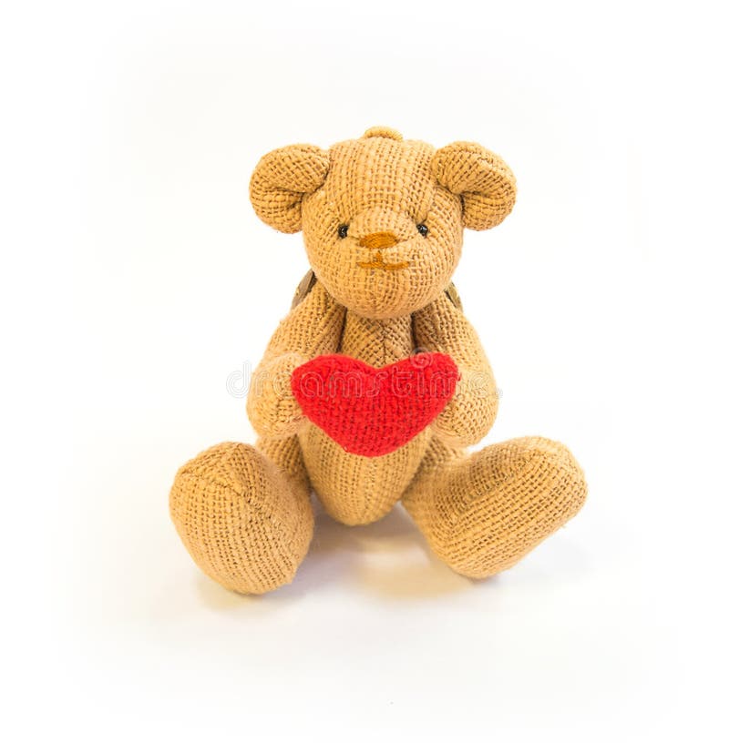 Brown Teddy Bears with Red Hearts Stock Photo Image of brown