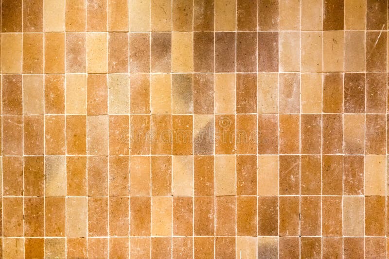 Brown tile wall for mosaic background. royalty free stock photography