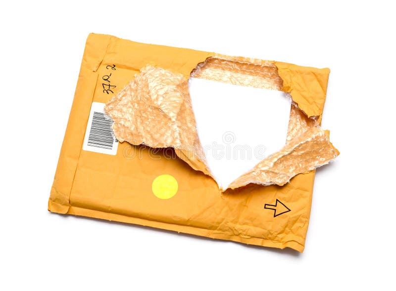 Brown torn envelope